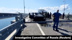 Пошкоджений проліт Керченського мосту, 17 липня 2023 року