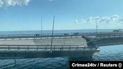 Пошкоджений проліт Керченського мосту, 17 липня 2023 року