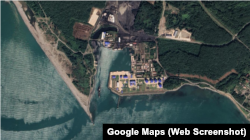 Бухта в Очамчирі, скріншот карти Google