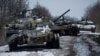 Знищена російська танкова колона в Сумській області. Знімок 7 березня 2022 року