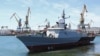 Церемонія спуску на воду малого ракетного корабля проєкту 22800 «Циклон» на суднобудівному заводі «Залив». Керч, Крим, 2020 рік